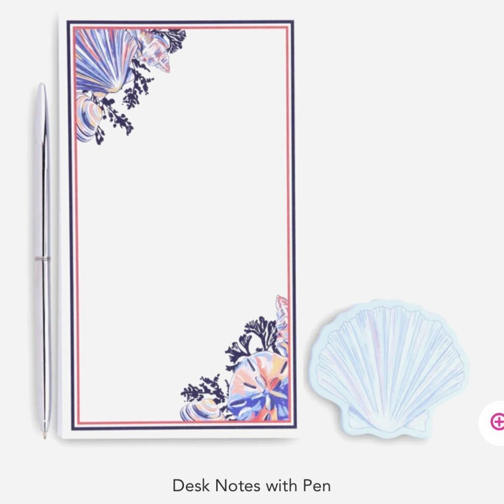 Vera Bradley Desk Notes with Pen Morning Shells NWT